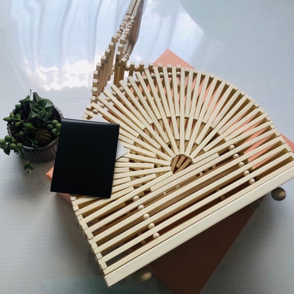 cult gaia Handbags - Cult Gaia Ash Mini Wooden Dome Bag New